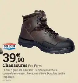 Espace emeraude SOLIDUR Chaussures Pro Farm offre