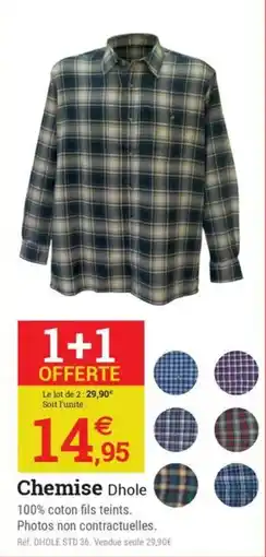 Espace emeraude Dhole Chemise offre