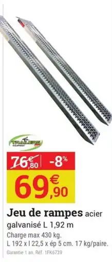 Espace emeraude TRAILERS Jeu de rampes acier offre