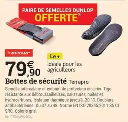 Espace emeraude DUNLOP Bottes de sécurité Terrapro offre