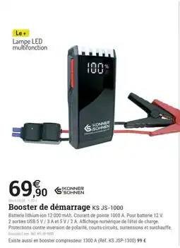 Espace emeraude KONNER SOHNEN Booster de démarrage KS JS-1000 offre