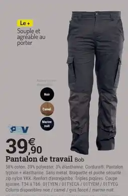 Espace emeraude PBV Pantalon de travail Bob offre