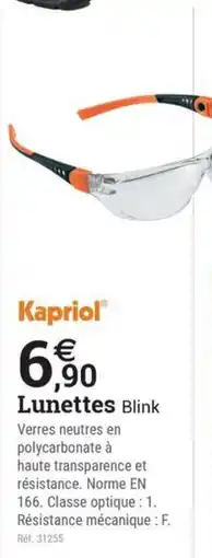 Espace emeraude Kapriol Lunettes Blink offre