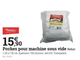 Espace emeraude Reber Poches pour machine sous vide offre