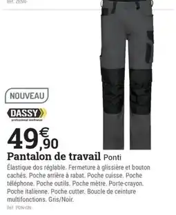 Espace emeraude DASSY Pantalon de travail Ponti offre
