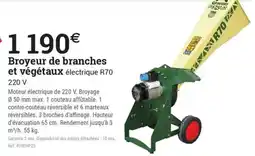 Espace emeraude NEGRI Broyeur de branches et végétaux électrique R70 offre