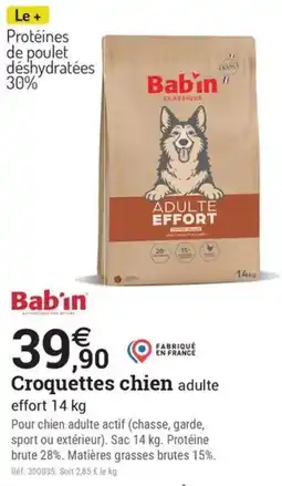 Espace emeraude Bab'in Croquettes chien adulte offre