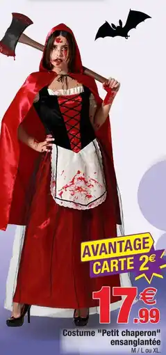 Bazarland Costume petit chaperon ensanglantée offre