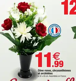 Bazarland Cône roses, chrysanthèmes et orchidées offre