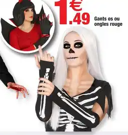 Bazarland Gants os ou ongles rouge offre