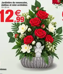 Bazarland Jardinière de renoncules, dahlias et mini orchidées offre