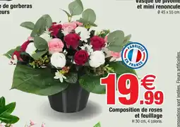Bazarland Composition de roses et feuillage offre