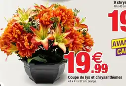 Bazarland Coupe de lys et chrysanthèmes offre