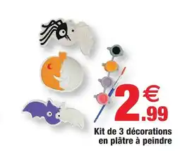Bazarland Kit de 3 décorations en plâtre à peindre offre