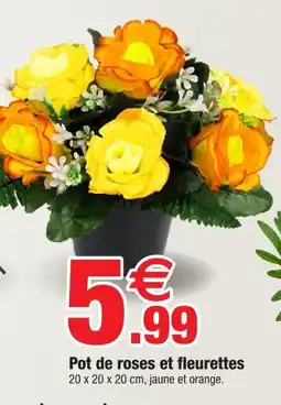 Bazarland Pot de roses et fleurettes offre