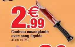 Bazarland Couteau ensanglanté avec sang liquide offre