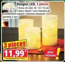 Norma Bougies led, 3 pièces offre