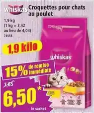 Norma Whiskas - croquettes pour chats au poulet offre