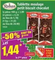 Norma Rohan - tablette moulage petit biscuit chocolat offre