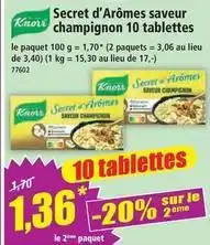 Norma Knorr - secret d'arômes saveur champignon 10 tablettes offre