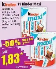 Norma Ferrero rocher - kinder maxi offre