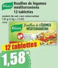 Norma Knorr - bouillon de légumes méditerranéens 12 tablettes offre