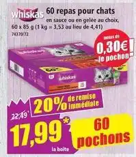 Norma Whiskas - 60 repas pour chats offre