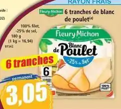 Norma Fleury michon - 6 tranches de blanc de poulet offre