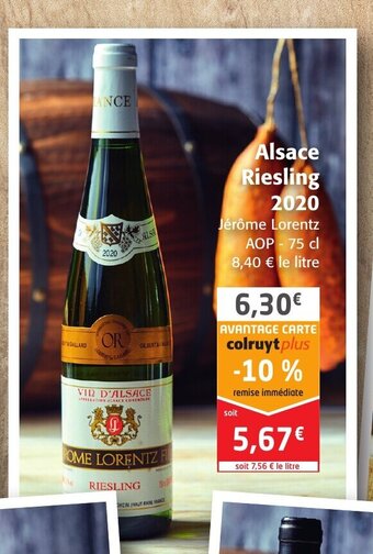 Colruyt Alsace Riesling 2020 offre