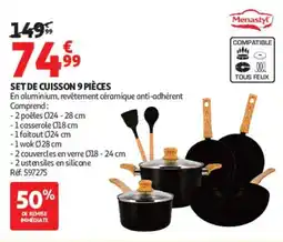 Auchan Menastyl SET DE CUISSON 9 PIÈCES offre