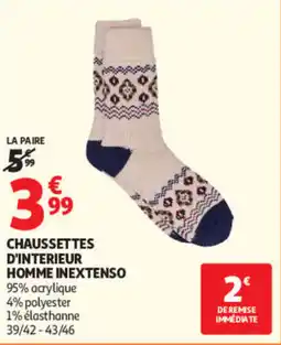 Auchan INEXTENSO CHAUSSETTES D'INTERIEUR HOMME offre
