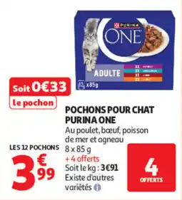 Auchan PURINA ONE POCHONS POUR CHAT offre