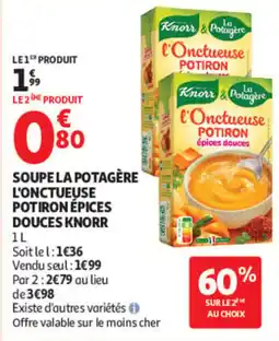 Auchan Knorr l'Onctueuse Potiron épices douces offre