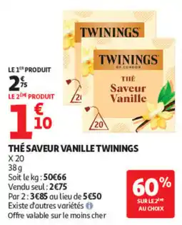 Auchan TWININGS THÉ SAVEUR VANILLE offre