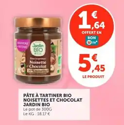 Utile JARDIN BIO PÂTE À TARTINER NOISETTES ET CHOCOLAT offre