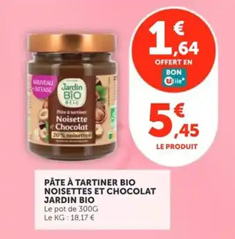 JARDIN BIO PÂTE À TARTINER NOISETTES ET CHOCOLAT
