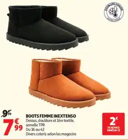 Auchan INEXTENSO BOOTS FEMME offre