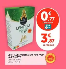 Utile LA PONOTE Lentille verte du Puy offre