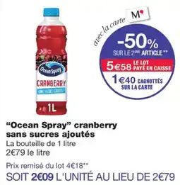 Monop' Ocean Spray cranberry offre