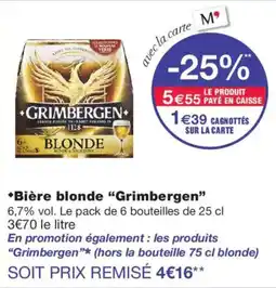 Monop' Grimbergen Bière blonde offre