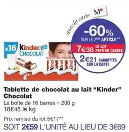 Monop' Kinder Chocolat offre