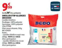 Auchan DODO OREILLER STOP ALLERGIES ZEN offre