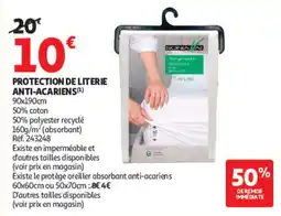 Auchan SONIAVAL PROTECTION DE LITERIE ANTI-ACARIENS offre
