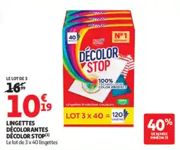 Auchan DÉCOLOR STOP Lingettes Protection Couleurs offre