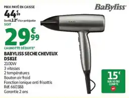 Auchan BabyLiss sèche cheveux D581E offre