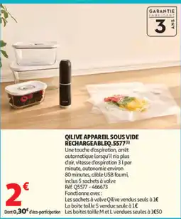Auchan Qilive appareil sous vide rechargeableq.5577 offre