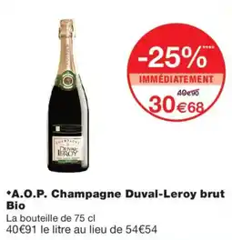 Monop' Duval-Leroy Champagne brut Bio offre