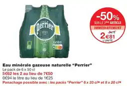 Monop' Perrier Eau minérale gazeuse naturelle offre