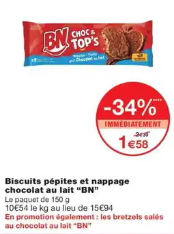 Monop' BN Biscuits pépites et nappage chocolat au lait offre