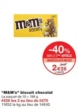 Monop' M&M's biscuit chocolat offre